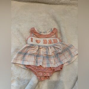 🌸5/$50🌸 I ♥ Dad Pink Plaid Baby Dress Romper